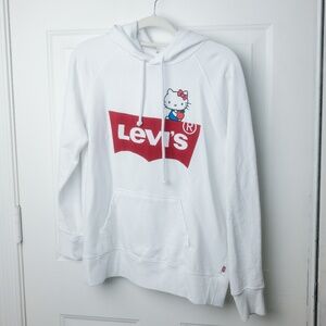 Levi’s Women’s Hello Kitty Hoodie Pullover White Rare